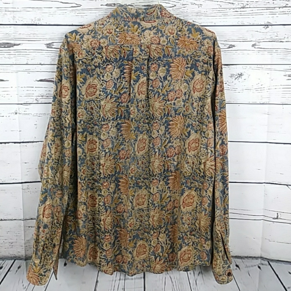 Vintage Ralph Lauren Men's Large Floral Button Up Long Sleeve Shirt - Picture 3 of 9